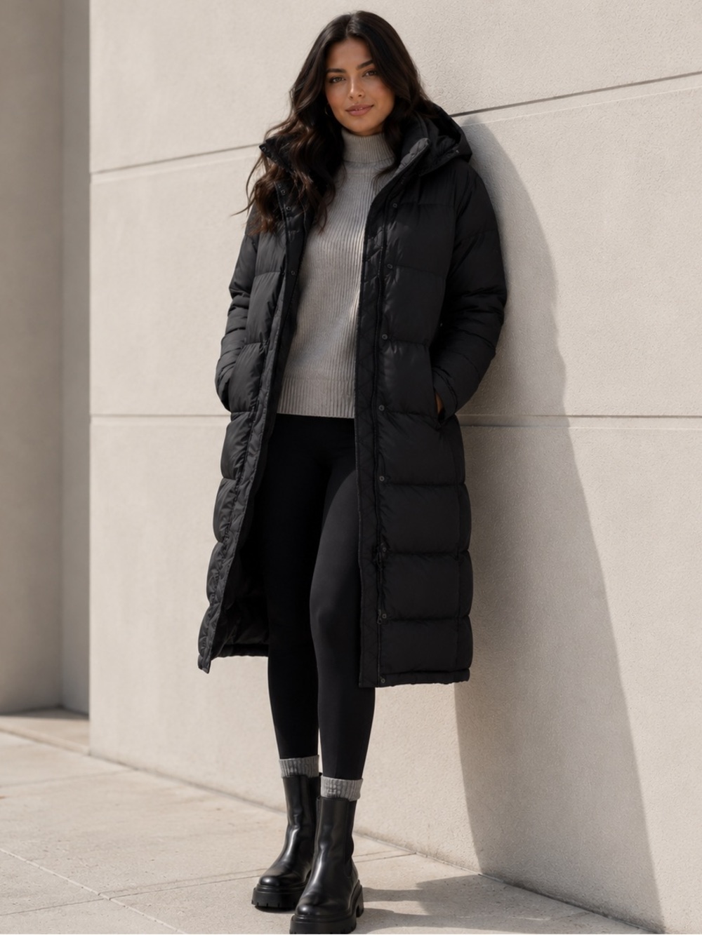Quince Responsible Down Long Puffer Jacket Black Small NWT Winter Coat